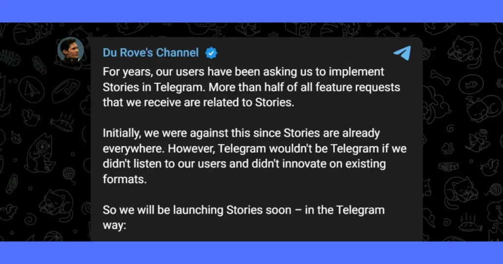 Pavel DuRove Founder And Owner Of Telegram Shares His Insights on Telegram Stories