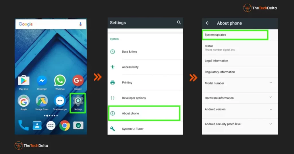 Check for Android Latest System Updates in order to fix CQATest App